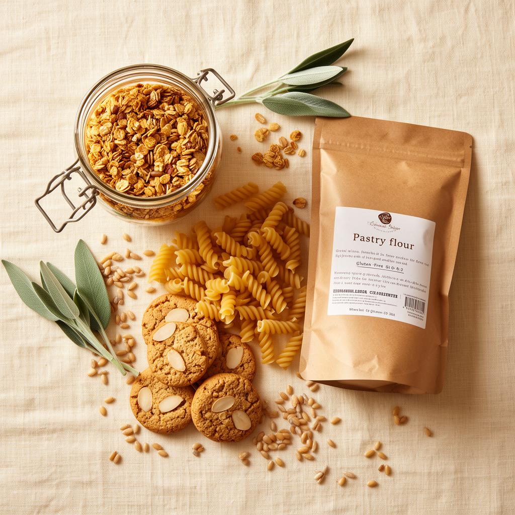 Sélection de produits sans gluten B'nna — pâtes, farines, biscuits